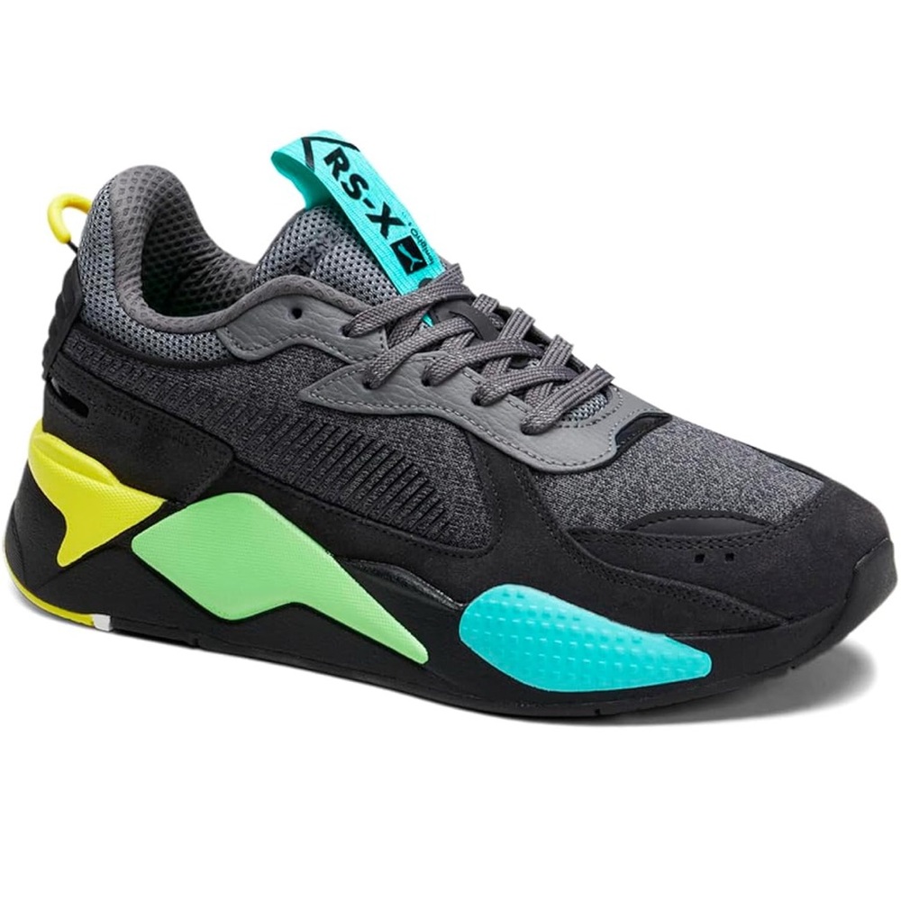 PUMA Mens Rs-X Highlighter Lace Up Sneakers Shoes Casual - Black, Grey